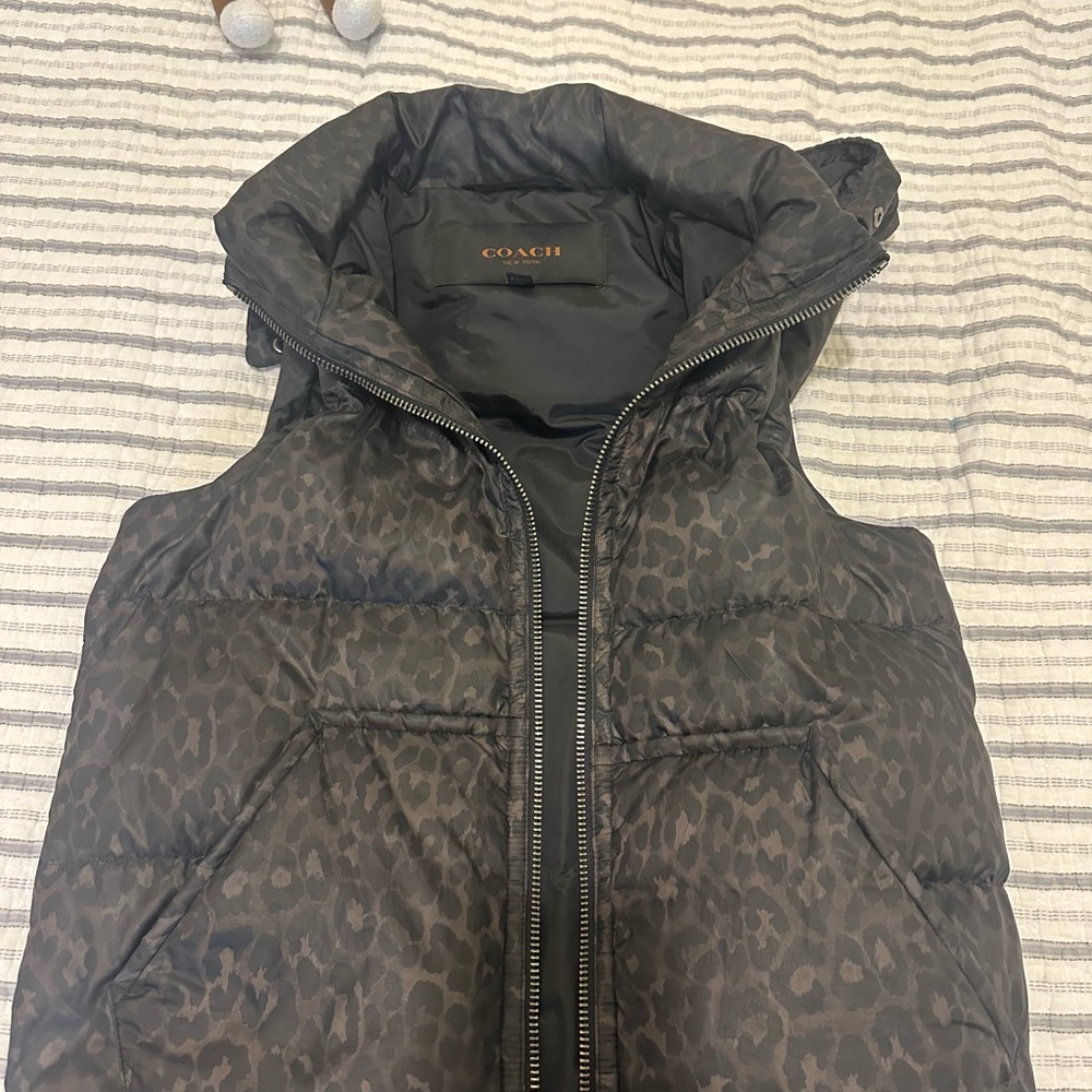 Coach Black and Brown Quilted Vests
